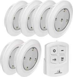 Komplekt 6 LED-valgustit kaugjuhtimispuldiga MACLEAN ENERGY MCE165, patareitoitega