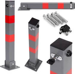 Folding parking post 60 cm with lock and reflective stripes