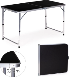 Multigarden kokkupandav matkalauatüüpi kämpingulaud 120 × 60 cm must