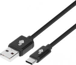 USB-kaabel USB-C 3 m must punutud