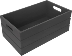 Puidust hoiukast 26 × 16 × 11 cm, must