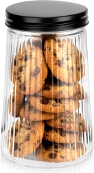 Klaasist sooneline kuivainetopside 1 l musta keeratava kaanega