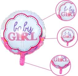 Õhupallid tüdruku baby shower’iks – 5 tk komplekt tähtede ja beebimotiiviga