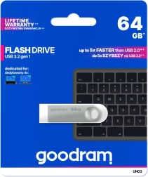 USB-mälupulk UNO3 64GB USB 3.2 Gen1 hõbedane
