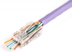 Läbiviidav RJ45 (8P8C) pistik, Cat 6, varjestamata, AWG 26–24, pakendis 100 tk
