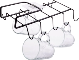 Metallist tasside hoidik riiuli alla, must