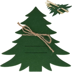 Christmas felt cutlery sleeves in the shape of a tree, green, 4 pcs