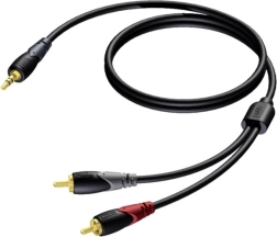 Audio kaabel 3,5 mm stereo jack → 2× RCA (cinch) 3 m