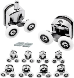 Topelt-duššiukse rullikute komplekt 8 tk