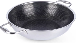 Roostevabast terasest mittenakkuv wokpann COOKCELL 28 cm