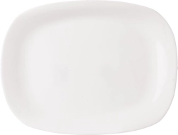 Valge klaasist ristkülikukujuline serveerimisalus 28 × 21 cm