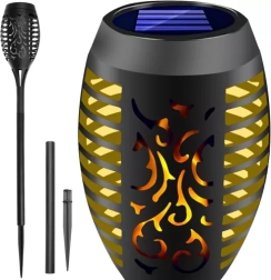 Päikesetoitel aialõketuli LED-leegiefektiga