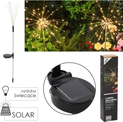 Päikesepatareiga aiavalgusti „Võilill“, 150 sooja valget LED-i, 90 cm