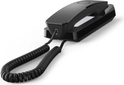 Gigaset Desk 200 must – kompaktne juhtmega telefon lauale ja seinale