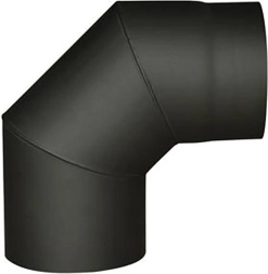 Suitsukolle 160 mm 90° must, paksus 1,5 mm