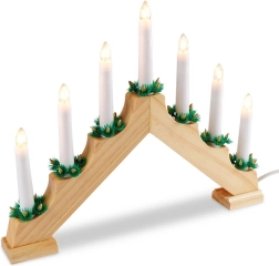 Puidust 7 küünlaga advendiküünlajalg 41,5 × 29 cm