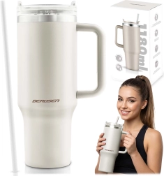 Vaakum-termokruus kõrrega Berdsen 1180 ml – Kreemjas