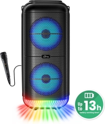 Kaasaskantav Bluetooth-kõlar MEDIA-TECH Power Audio MT3183 karaoke ja LED-valgustusega