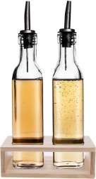 Klaasist õli- ja äädika­dosaatorid alusraamil 2×300 ml