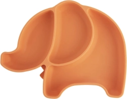 Silikoonist laste jaotatud taldrik elevandi kujuga, oranž 23,5 × 19 × 3,5 cm
