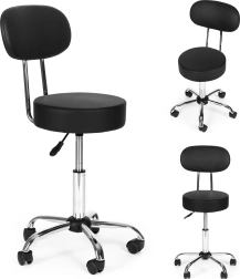 Pööratav seljatoega taburet, reguleeritava kõrgusega, must MODERNHOME