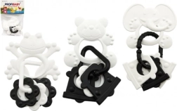 Närimislelu loomakestega ja ripatsitega, must-valge, 9 cm