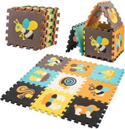 Vahust hariduslik puslematt loomadega 85 × 85 cm, 9 osa