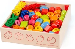Puidust nöörimispärlid kastis BIGJIGS TOYS