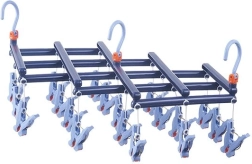 Kokkupandav pesukuivati klambritega, 19 klambrit, tumesinine