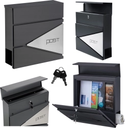 Suur antratsiitvärvi kirja- ja ajalehekast kirjaga POST, A4-formaat