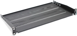 19" Rack Shelf 1U, 483 × 250 mm, Black, Perforated