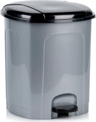 Plastist pedaaliga prügikast 21 l, hall