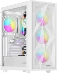 Arvutikorpus Genesis Diaxid 605 ARGB, midi tower, USB‑C, valge