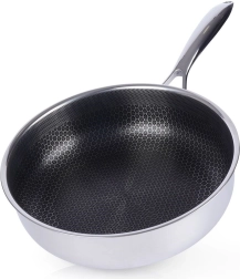 Sügav roostevabast terasest pann COOKCELL 26 cm mittenakkuva pinnaga