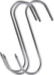 S-kujulised suitsuahi konksud 13,5 × 9 cm, 3 tk