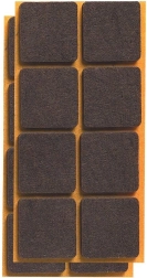 Vildist isekleepuvad mööblialused 25 × 25 mm, pruunid (16 tk)