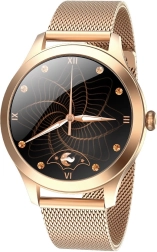 Smartwatch fit fw42 gold women's smart watch with metal milanese strap