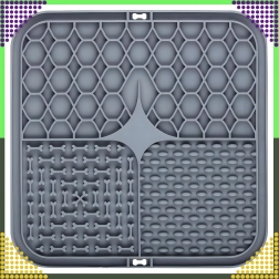 Silikoonist lakkimismatt koertele ja kassidele, antistress aeglustav, hall 20 × 20 cm