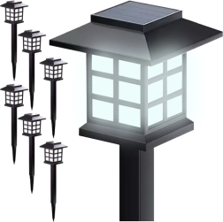 GARDLOV päikeseenergia aiavalgustid, 6‑osaline komplekt, külm valge, amorfne paneel