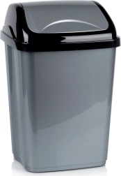 Plastist prügikast klapitava kaanega 26 l, hall