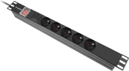 Toiteliist Rack PDU 19" 1U Lanberg 16A 5x230V 2 m must IEC C14
