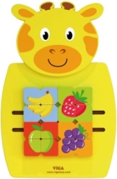 VIGA Montessori puidust tegevuslaud kaelkirjaku kujuga, FSC-sertifikaadiga