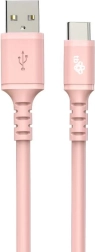 Silikoonist USB–USB C kaabel 1 m, roosa