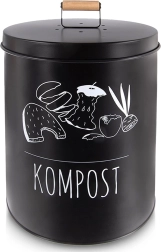 Köögikomposter aktiivsöefiltriga, metallist, must, 8 l