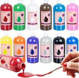 Maaleo poster paints – set of 12 colors, 1 L