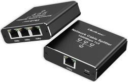 Etherneti jagaja mini switch 1x3 RJ45 1000 Mb/s USB-C alumiiniumist