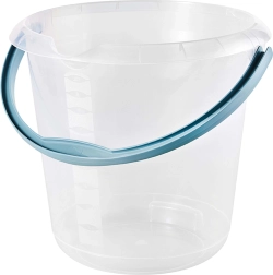 KEEPER plastic bucket with spout, transparent