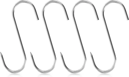 S-kujulised suitsukonksud 15 × 12 cm, roostevaba teras, 4 tk