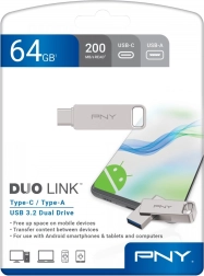 USB-mälupulk 64 GB PNY Duo Link USB‑C/USB‑A 3.2