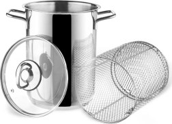 Roostevabast terasest pott spargli ja pasta keetmiseks koos korvi ja klaaskaanega ANETT 16 cm, 4,2 l